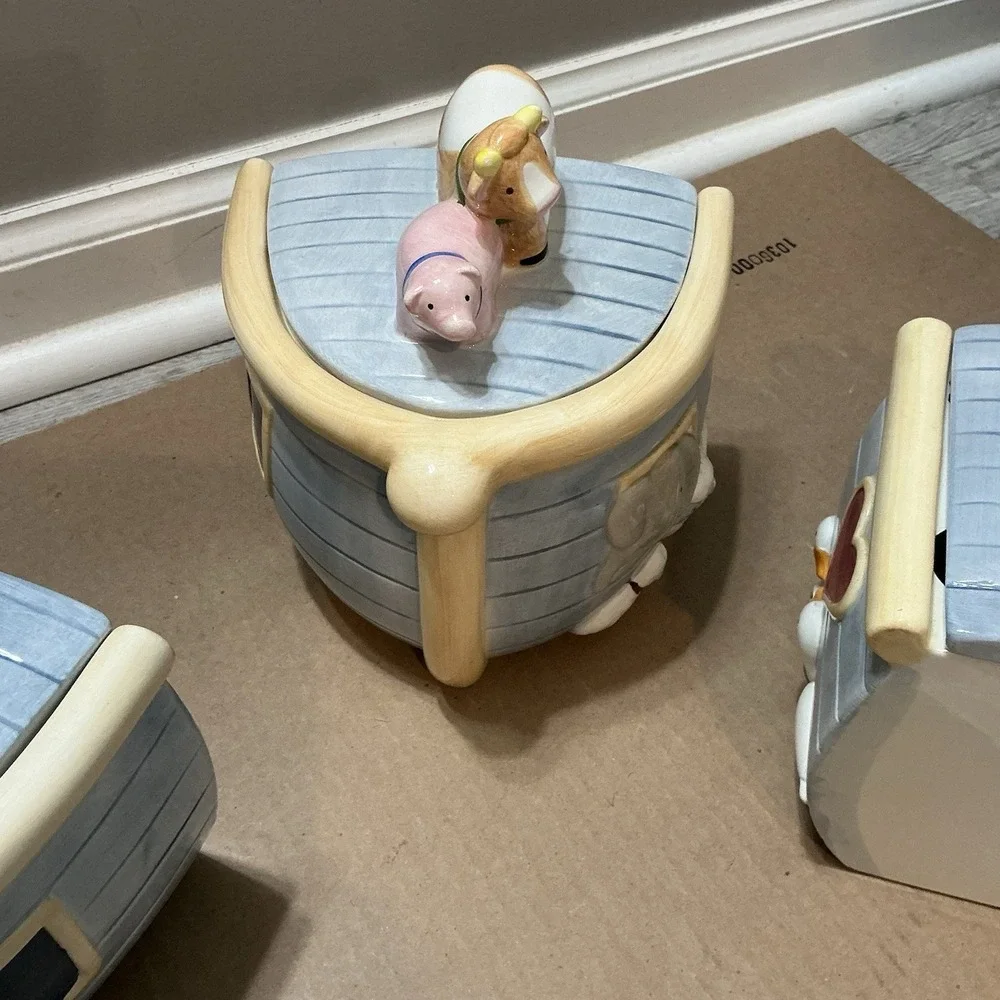 NOAH'S ARK CANISTER VINTAGE CERTIFIED INTL CORP SUSAN WINGATE SET 3 10